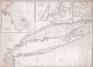Nautical chart of Long Island, 1860, by Charles Copley.