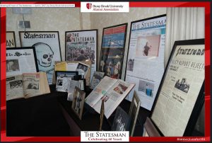Alumni Association, Stony Brook University: "Celebrating 60 Years of the Statesman" held on April 1, 2017. Exhibition from Special Collections and University Archives, Stony Brook University Libraries.