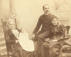Photograph, four generations of the Childs Family, from left to right - Jane Ketchum Childs, Dorothy Shubrick Childs, Eversley Childs, and Maria Eversley Childs - taken in 1892.