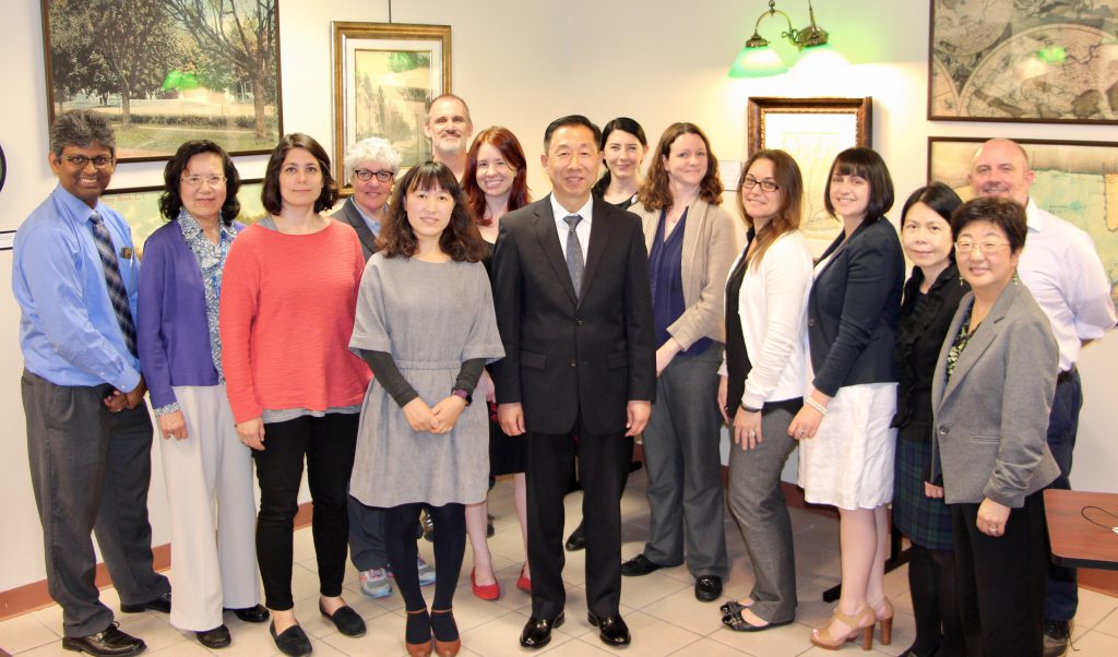 Ning Jia with SBU Librarians