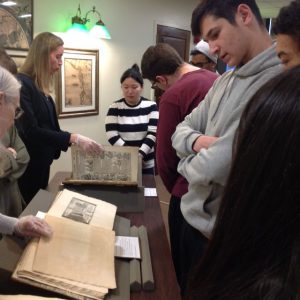 ARH 204 students visit Special Collections, SBU Libraries, February 2019.