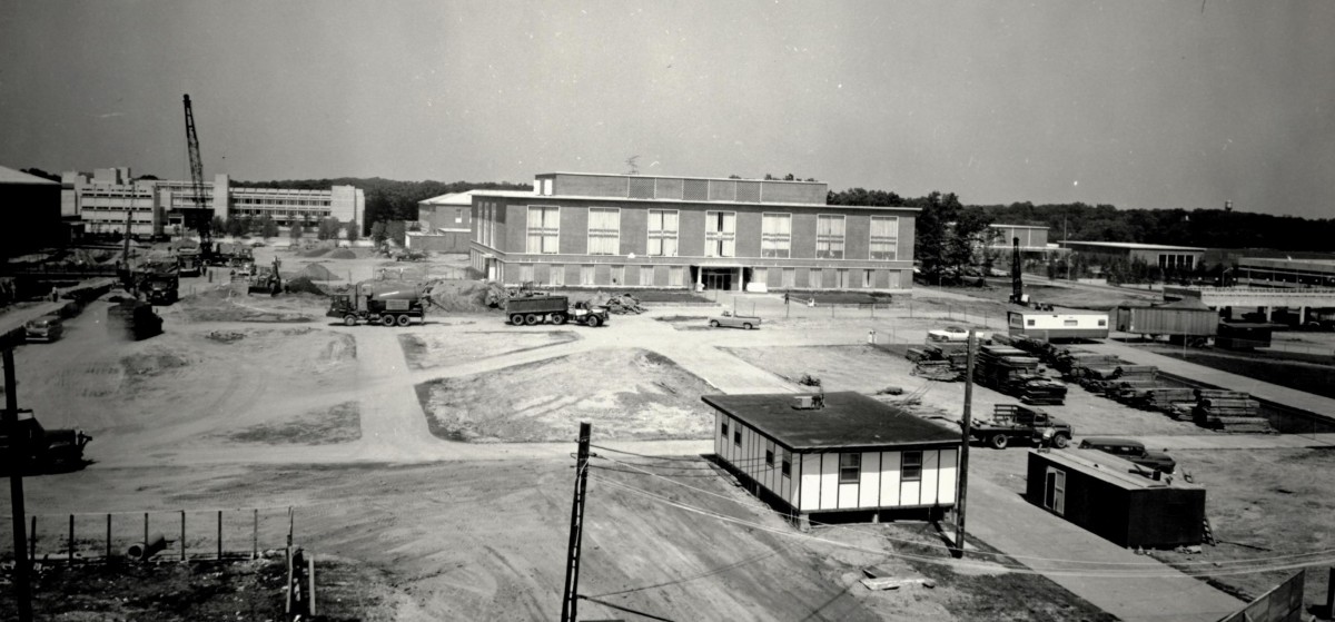 Photograph of the Melville Library taken on June 2, 1970.