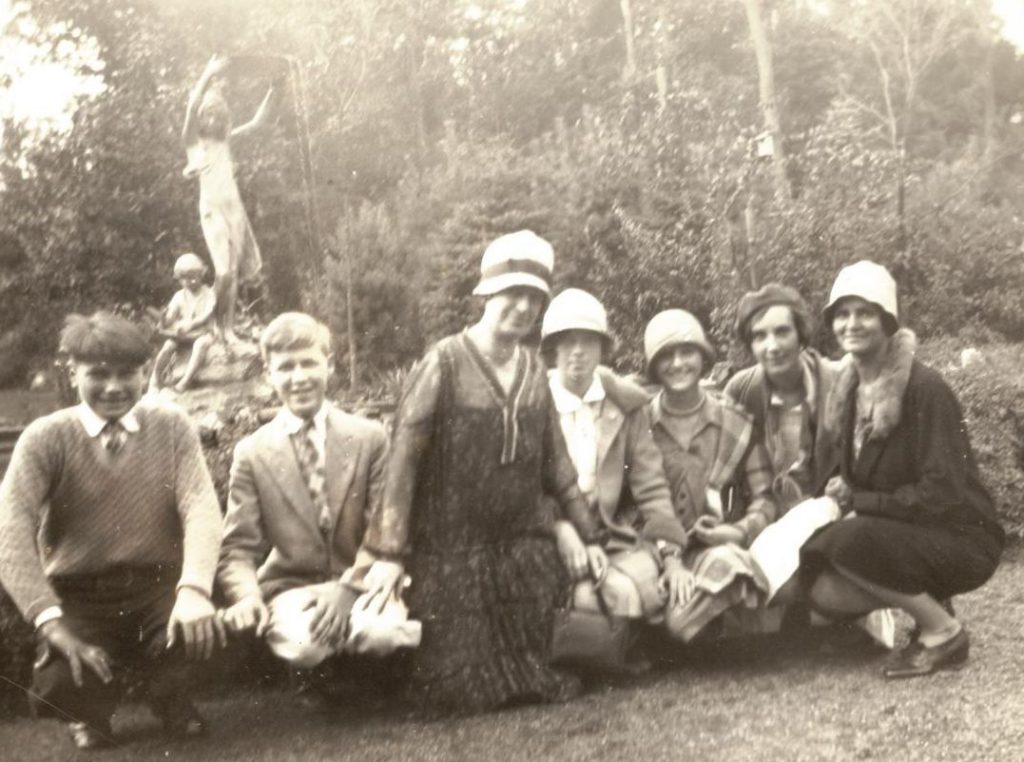 Mary Fletcher and students at the Theodore Roosevelt Sanctuary in Oyster Bay, New York, ca. 1926. Mary Fletcher is pictured on the far right.