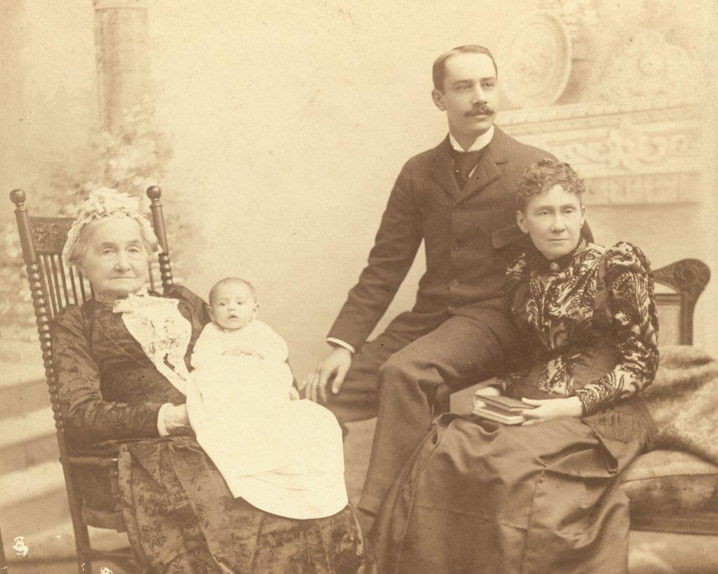 Photograph, four generations of the Childs and Eversley Family, from left to right - Jane Ketcham Eversley, Dorothy Shubrick Childs, Eversley Childs, and Maria Eversley Childs - taken in 1892.
