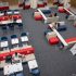 Students socially distancing and studying in the Stony Brook Union at Stony Brook University.