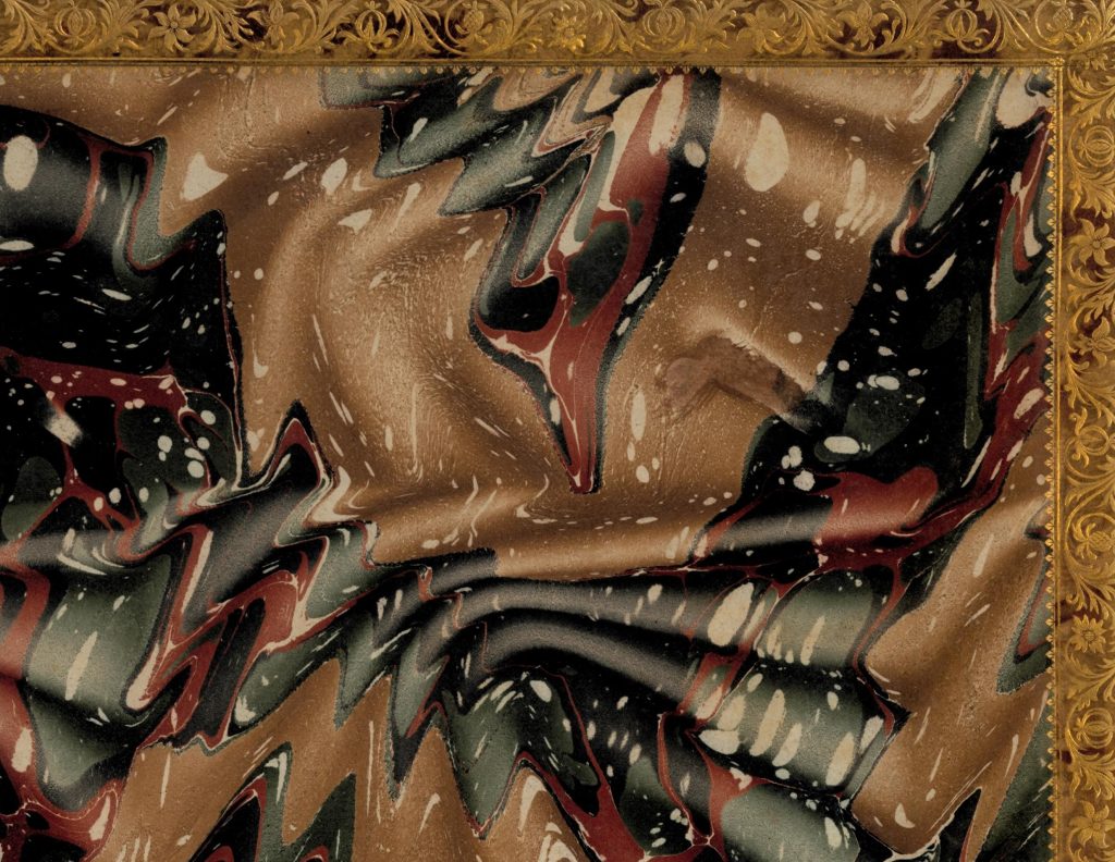 Marbled endpaper from El ingenioso hidalgo Don Quixote de la Mancha. 
1780, t. 4. Special Collections, SBUL.