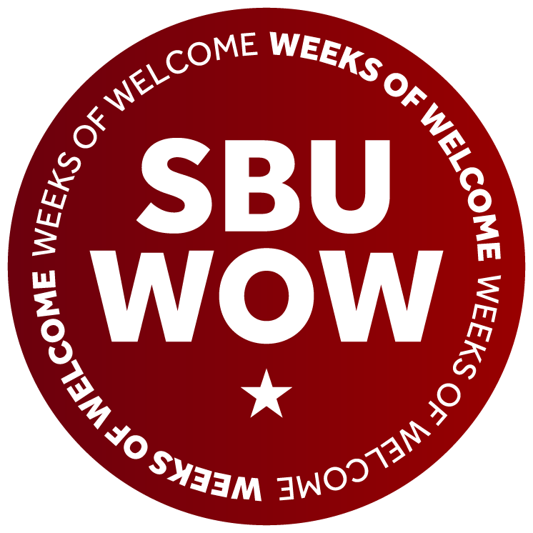 The SBU WOW logo is a red circle with white lettering.