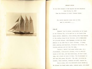 Page from Robert Cushman Murphy’s journal about a cruise between Long Island and the Bay of Fundy on the three-masted schooner Migrant from June 28, 1933 to July 10/11, 1933. The Bay of Fundy is a bay between the Canadian provinces of New Brunswick and Nova Scotia.