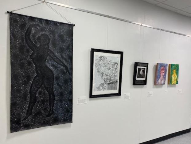  Artwork exhibited in The Artist's Perspective: Reflections and Connections Curated by Grace Collins, Class of 2024. Melville Library, Central Reading Room. 