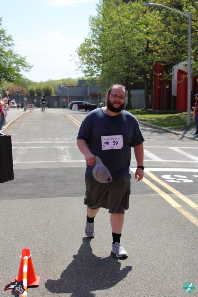 Runner at finish line.
