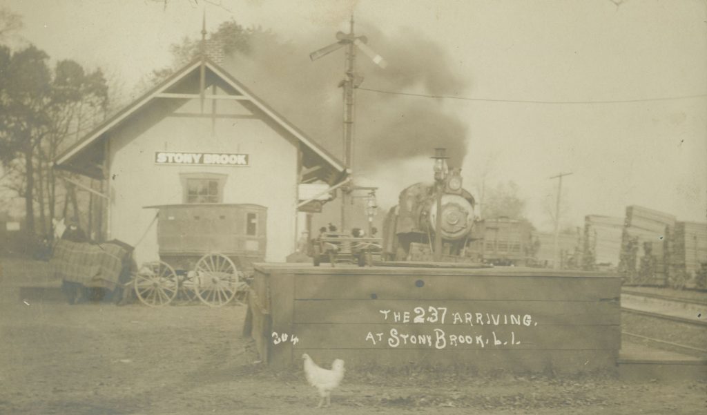 Stony Brook train station house, c. 1905. Photograph by Arthur S. Greene. Robert M. Emery Long Island Rail Road Collection, Special Collections, Stony Brook University Libraries.