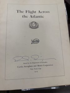 Title page to the book, The Flight Across the Atlantic