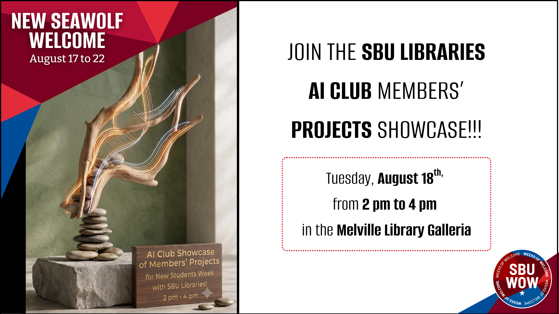 AI Icebreaker Tuesday August 18th 2026 2pm-4pm Library Galleria