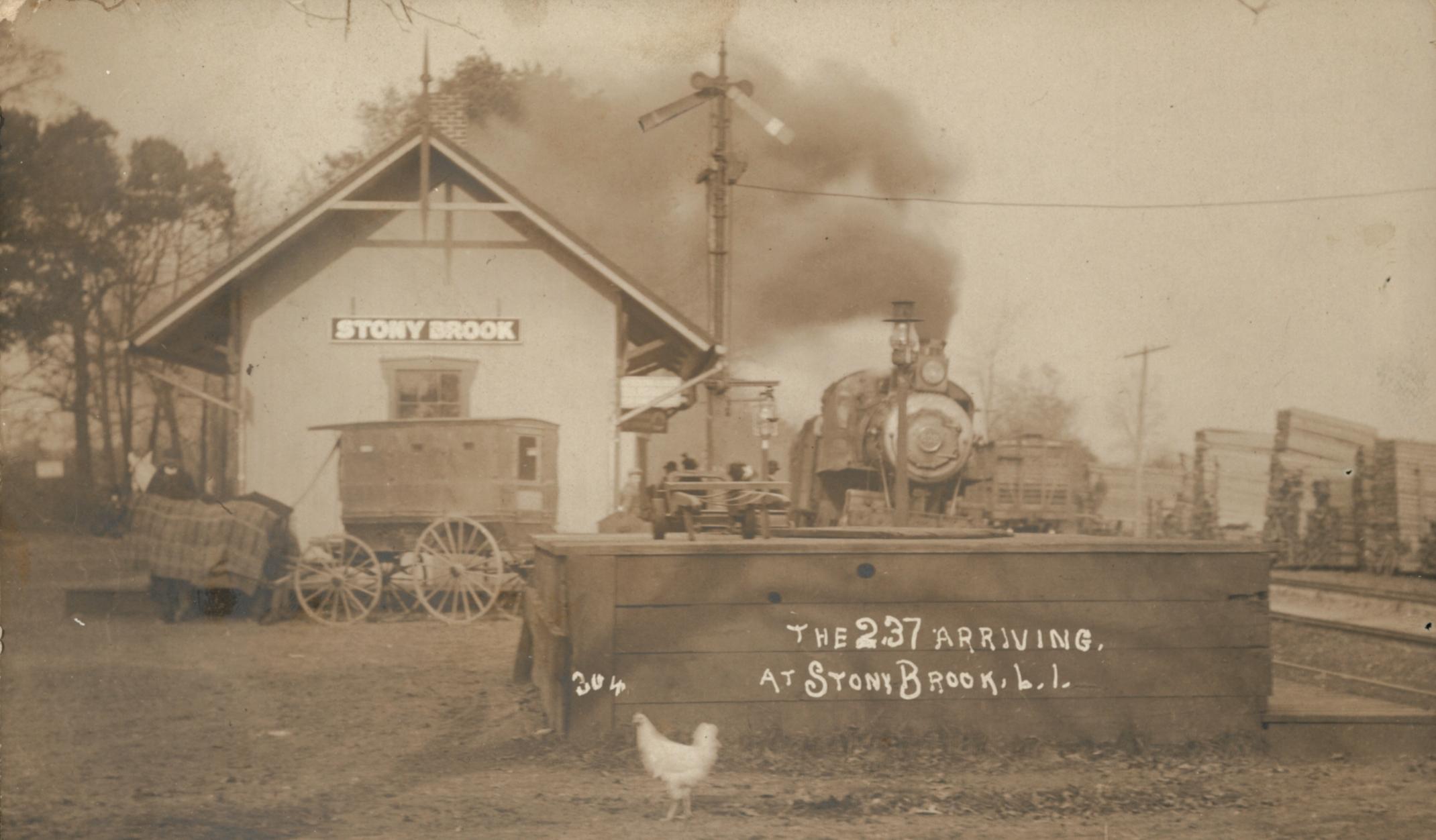 Exterior of Stony Brook station house, c1905