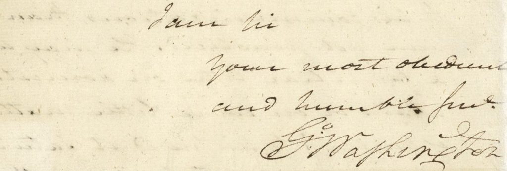 George Washington's signature, 1779